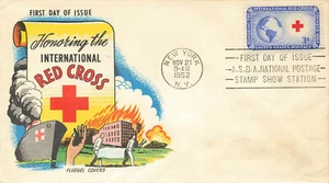 1952 International Red Cross 3¢ #1016 Fluegel First Day of Issue - Picture 1 of 2