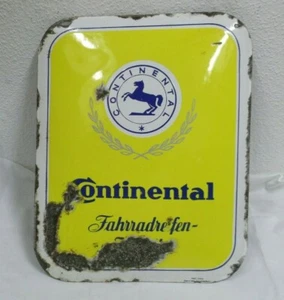 Cartel Publicitario De Neumáticos Continental De Los Años 50 Y 60 Emaille 50x40 - Imagen 1 de 3