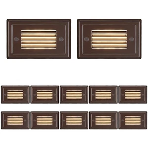 12-Pack Low Voltage Louvered LED Step Light, 3000K Warm White, Oil Rubbed Bronze - Picture 1 of 7