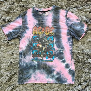 AC DC T-Shirt Small Pink Schwarz Batik Romwe Rock Band Musik Blow Up Your Video - Bild 1 von 14