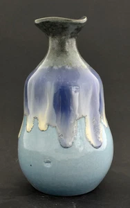 Hand Made Color Glaze Pottery Vase 5 3/4" H x 3 1/2" W GMD-37 - Picture 1 of 2