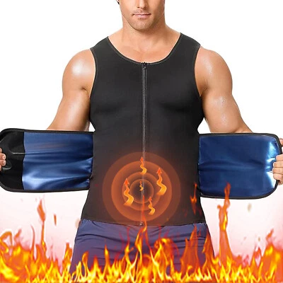 Men Neoprene Sauna Vest Sweat Body Shaper Waist TrainerWeight Loss Shapewear US - Image 1 of 4