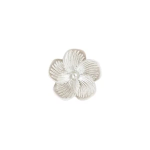 Hemline White Pearled Flower Button - 18mm - 5 pack - Picture 1 of 1