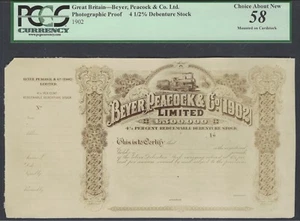 Great Britain -Beyer, Peacock & Co. Ltd 4 1/2% Debenture 1902 Photographic Proof - Picture 1 of 2