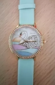 Ladies Watch Bertha Designer Swan Turquoise Working Collectable Pretty leather - Picture 1 of 7