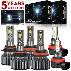 Kit de 6 faros LED blancos altos/bajos + bombillas antiniebla para Dodge RAM 1500 2019 2020 - Imagen 1 de 15