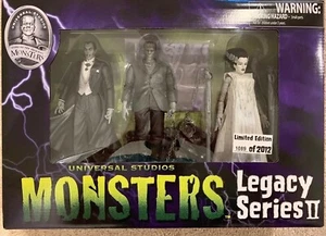 Diamond Select Universal Monsters B&W New Box Set Dracula Bride Frankenstein Exc - Picture 1 of 4