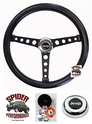 1976-1995 Jeep steering wheel 14 1/2" CLASSIC BLACK - Image 1 of 4