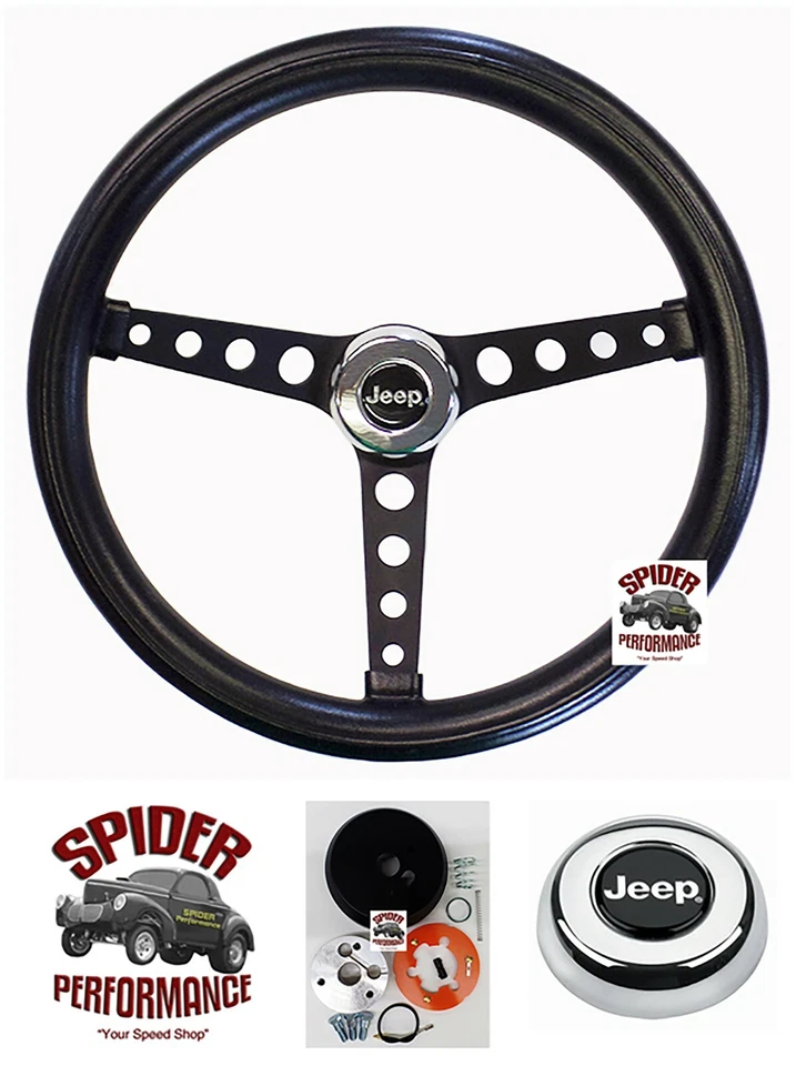1976-1995 Jeep steering wheel 14 1/2" CLASSIC BLACK - Image 1 of 4