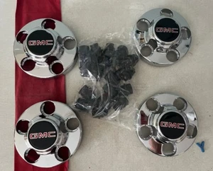 #Y SET 4) 88- 02 GMC Savana Van 1500 Pick-up Truck Wheel Center Cap CHROME 46254 - Picture 1 of 9