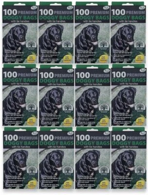 TIDYZ DOGGY BAGS EXTRA STRONG Scented Dog Puppy Poo Waste Easy Tie Scooper Poop LEMON