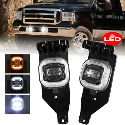 2X Halo LED Fog Light For Ford F-250 F-350 F-450 F-550 Super Duty 2005 2006 2007 - Image 1 of 4