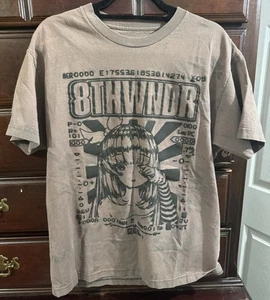 8THWNDR Large Graphic Tee – Streetwear Anime Design – Preowned - Picture 1 of 3