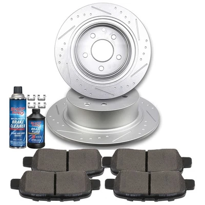 Fits Nissan Juke 2011 - 2017 Rear Slotted Brake Rotors Discs And Ceramic Pads — 第 1/3 张图片