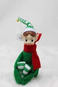 Mr. Christmas Knee Hugger Pixie Elf Vintage Style Shelf Sitter Green Stripe 12" - Picture 1 of 1