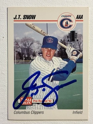 J.T. Snow Columbus Clippers "Yankees" 1992 Skybox #56 Autographed Baseball Card - Image 1 of 2