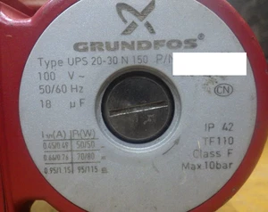 Grundfos UPS20-30N-150 Hot Water Circulation Pump 100V Unused In Storage JP - Imagen 1 de 8