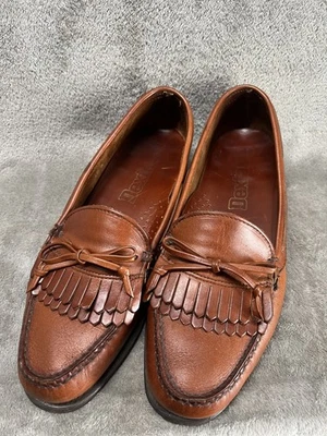 Zapatos Mocasines Dexter Comfort Para Hombre 10 M Cuero Marrón Tostado Británico Borla Clásica Foto 1 de 4