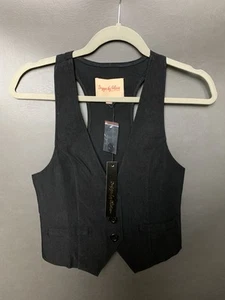 Design by Olivia Black 3 Button Dressy Casual Racerback Women's Vest SZ S - NEW - Picture 1 of 6
