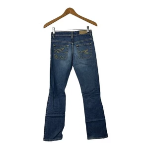 Lacoste Medium Rinse Straight Leg Jeans Girls Sz 14 Alligator Pockets 30" Inseam - Picture 1 of 6