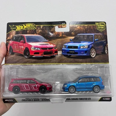Hot Wheels 2025 Premium Twin Pack Lancer Evolution IX & Forester STI HBL96 - Image 1 of 4