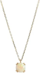 NATURAL OPAL GEMSTONE 925 STERLING SILVER MINIMALIST WOMEN TINY PENDANT NECKLACE - Picture 1 of 3