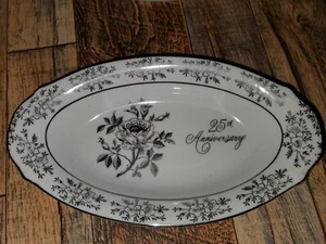 Chatillon Porcelain 25th Anniversary Trinket Tray Rare Find - Picture 1 of 3