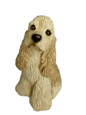 Sandicast Dog Figurine Cocker Spaniel 5” Buff M203 Sitting Gift 1999 Vintage - Image 1 of 4
