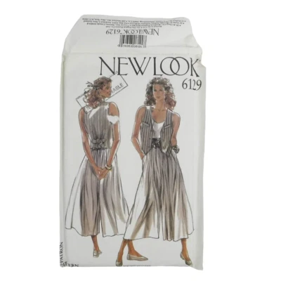 New Look 6129 Misses Vest Culottes Sewing Pattern Size 8-18 Uncut Split Skirt - Image 1 of 4