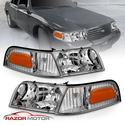 Faro de repuesto para Ford Crown Victoria 98-11 + lámpara de esquina señal de estacionamiento Foto 1 de 4