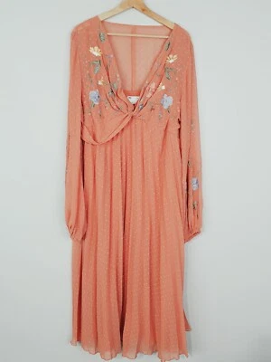 [ASOS Maternity] Vestido midi plisado frontal torcido Dobby para mujer | Talla AU 20 Foto 1 de 4