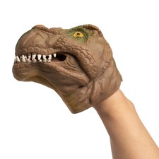 Dinosaur Hand Puppet Toy Flexible Rubber Fun Party Favor Gift Kids Adults