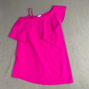 Vestido Corto Cynthia Rosa Caliente TCEC Para Mujer Talla L Asimétrico Volantes Hombro - Imagen 1 de 9