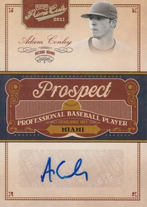 2011 Prime Cuts Prospect Signatures Gold Baseball Card #AC Adam Conley /49