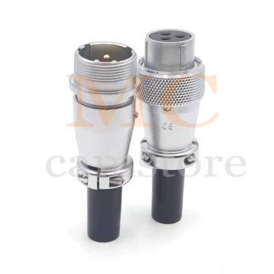 WS20 3Pin Panel Mount Waterproof Plug Socket ,Electrical Wire Cable Connector - Image 1 of 4