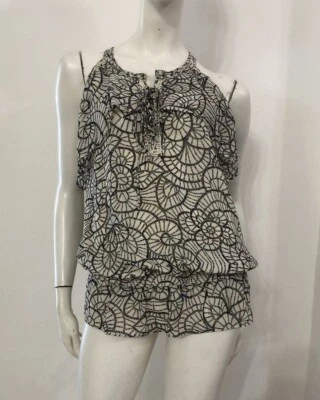 JASPER CONRAN Maglia blusa bianca fantasia multicolore Tg EUR 42 - Imagen 1 de 4