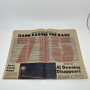 Athens Banner Herald Hank Aaron Record Breaking 715 Hank Passes The Babe April 9 - Picture 1 of 9