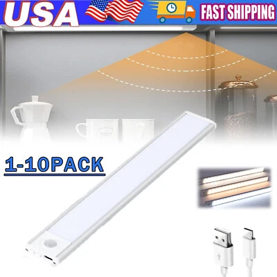 Tira de lámpara de cocina recargable USB con sensor de movimiento LED debajo del armario Foto 1 de 4