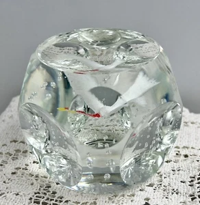 BEAUTIFUL JOHN GENTILE CUT-FACETED, FRIT CRANE, AIR TRAP, PAPERWEIGHT - 1960 - Picture 1 of 12