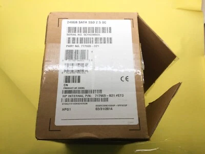 717969-B21 HP 240GB 6G SATA VALUE ENDURANCE 2.5'' SC ENT SSD 718137-001 New - Image 1 of 3