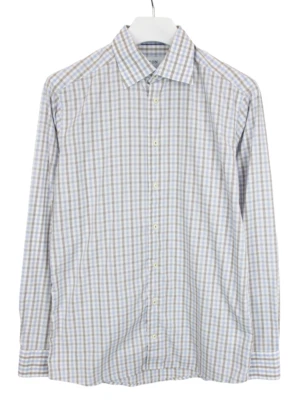 Eton Poplin Slim Camicia Formale Uomo (UK) 40 con Bottoni Aperto Colletto Plaid - Immagine 1 di 4
