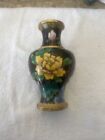 6 Inch Vintage Oriental Flowers Cloisonne Enamel Vase Decor