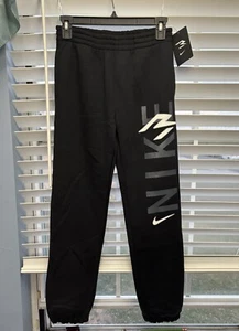 Nike Boys Youth Soft Fleece Logo Joggers Sweatpants BLACK M 10 12 NWT - Picture 1 of 5