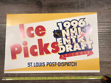 1996 NHL Draft St. Louis Blues Post-Dispatch Newspaper Stand Sign Placard Poster