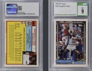 1992-93 Topps Shaquille O'Neal Rookie Card RC #362 CSG 9  - Bild 1 von 1