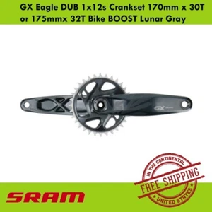 SRAM GX Eagle DUB 1x12s Crankset 170mm x 30T or 175mmx 32T Bike BOOST Lunar Gray - Picture 1 of 4
