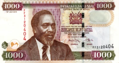 Kenya 1000 Shillings 2010 aUNC Banknote P-51e Prefix FF Paper Money - Image 1 of 2