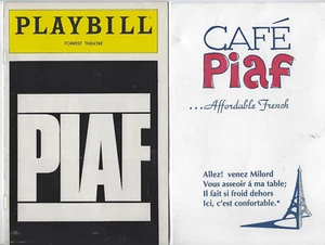 Playbill PIAF Forrest Theatre Phila. Jane Lapotaire Zoe Wanamaker CAFE PIAF MENU - Picture 1 of 4
