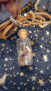 Long necklace crystal and herb mojo jars and car decor  - Picture 1 of 16