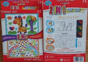 Kit de mosaico de arte/estampilla de arte/estampilla para niños 2 en 1 hágalo usted mismo kit de arte artesanal - Imagen 1 de 1